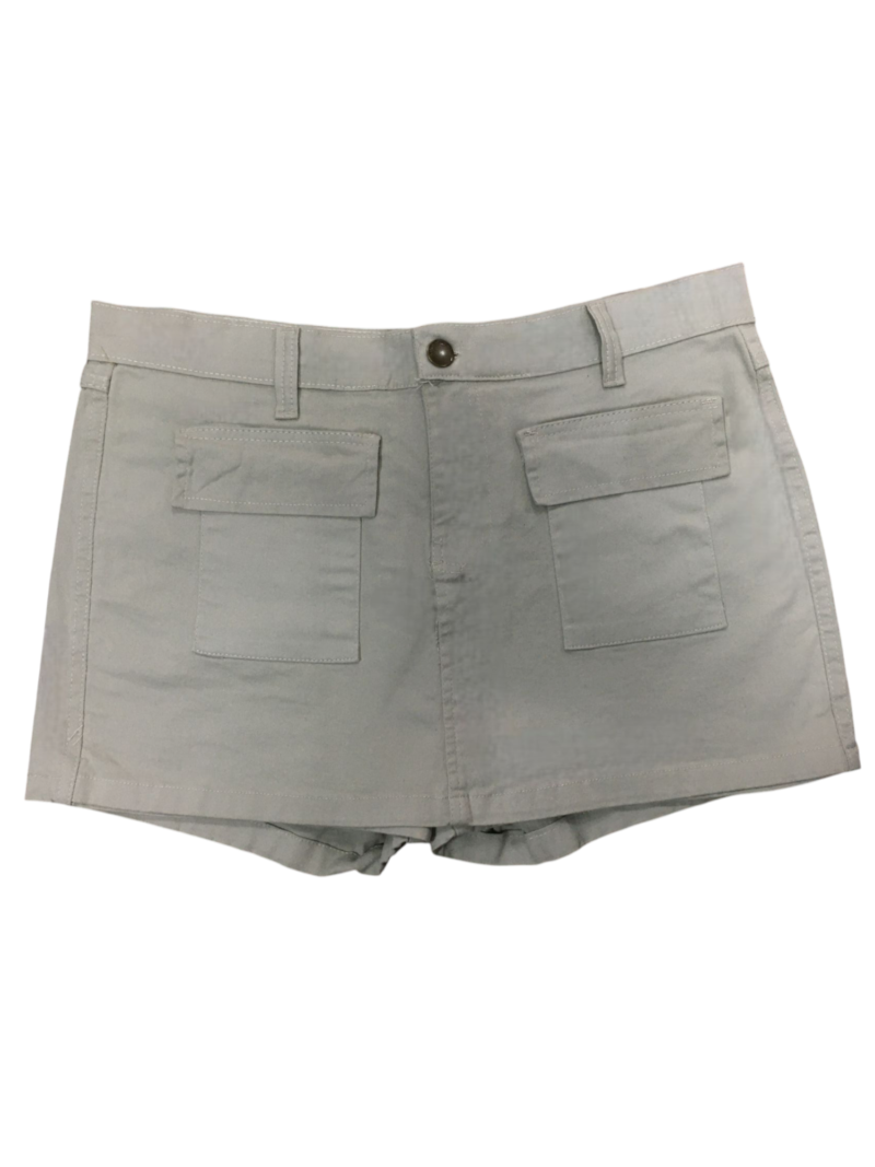 Short Saia jeans com Bolso Cargo