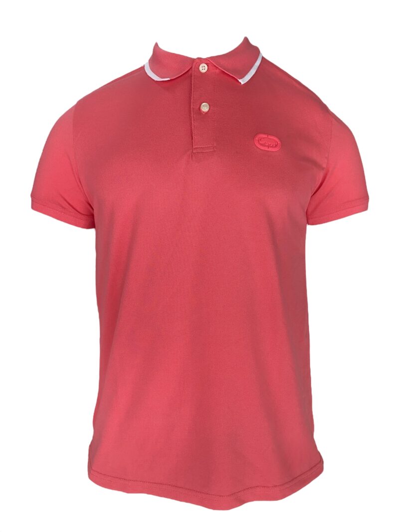 Camiseta Gola Polo Piquet Rosa com Detalhes Ecko