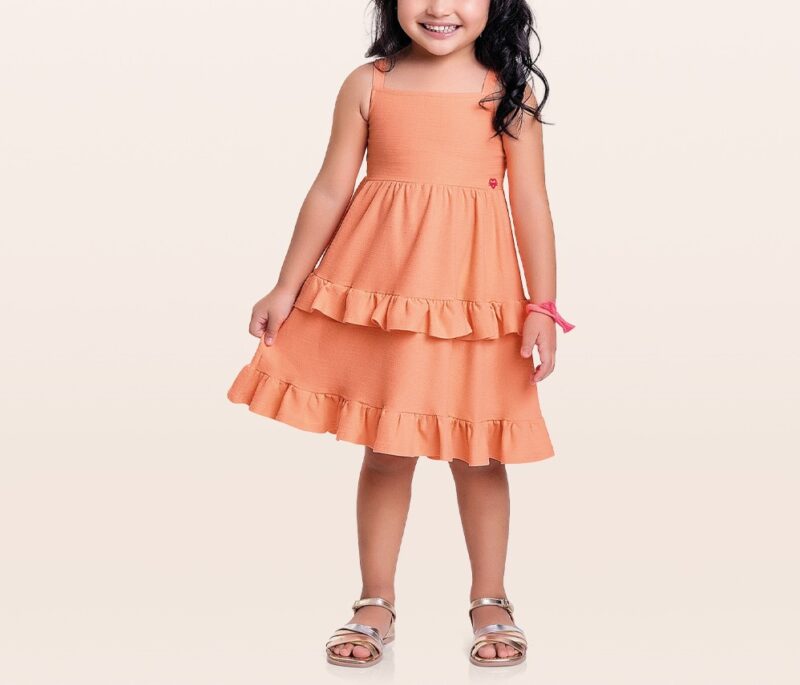 Vestido com Babados Infantil Fakini