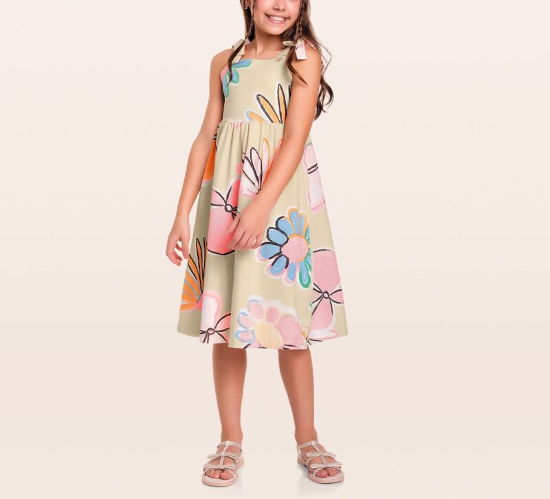 Vestido com Alca de Amarrar Infantil Fakini - Image 6