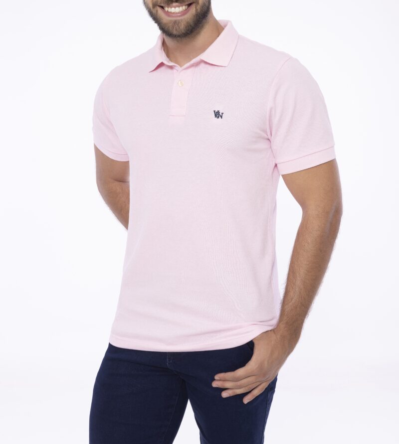 Camiseta Gola Polo Modelagem regular Rosa