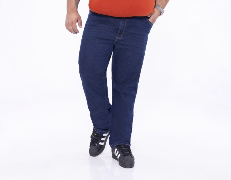 Calça Plus Size Jeans Slim Escura