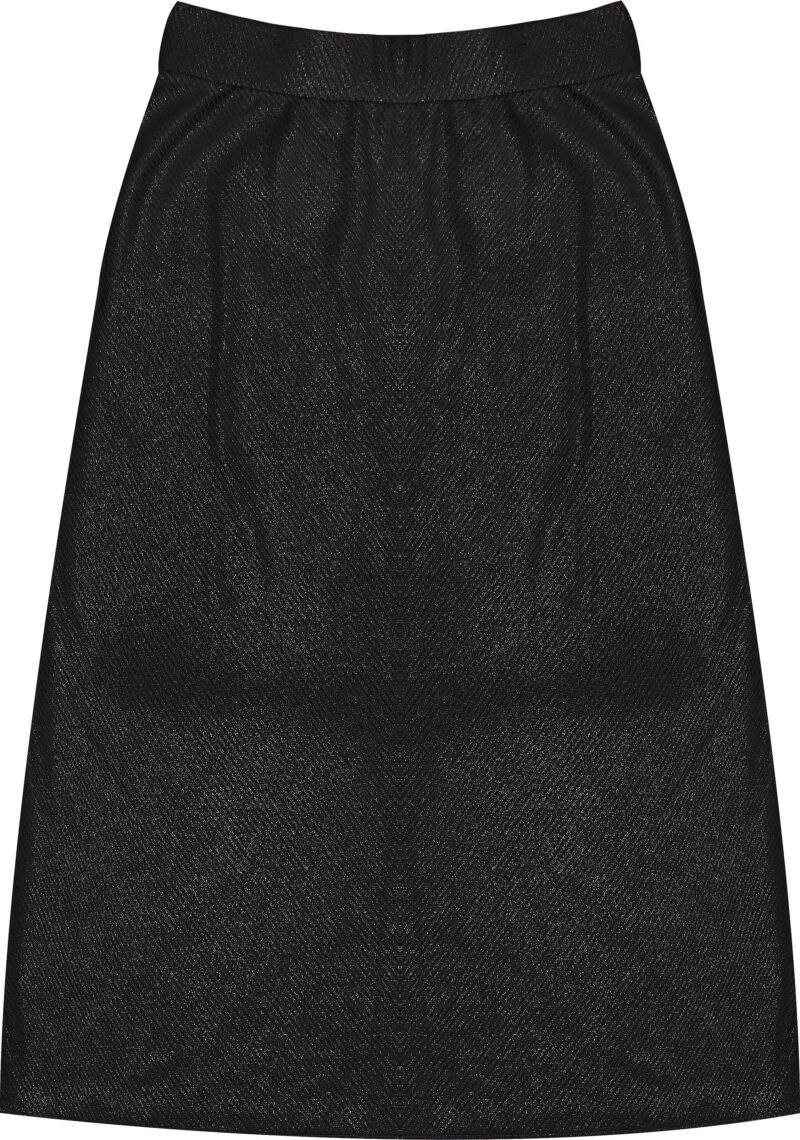 Saia com Fenda Midi Brilhosa Lurex Preta - Image 3