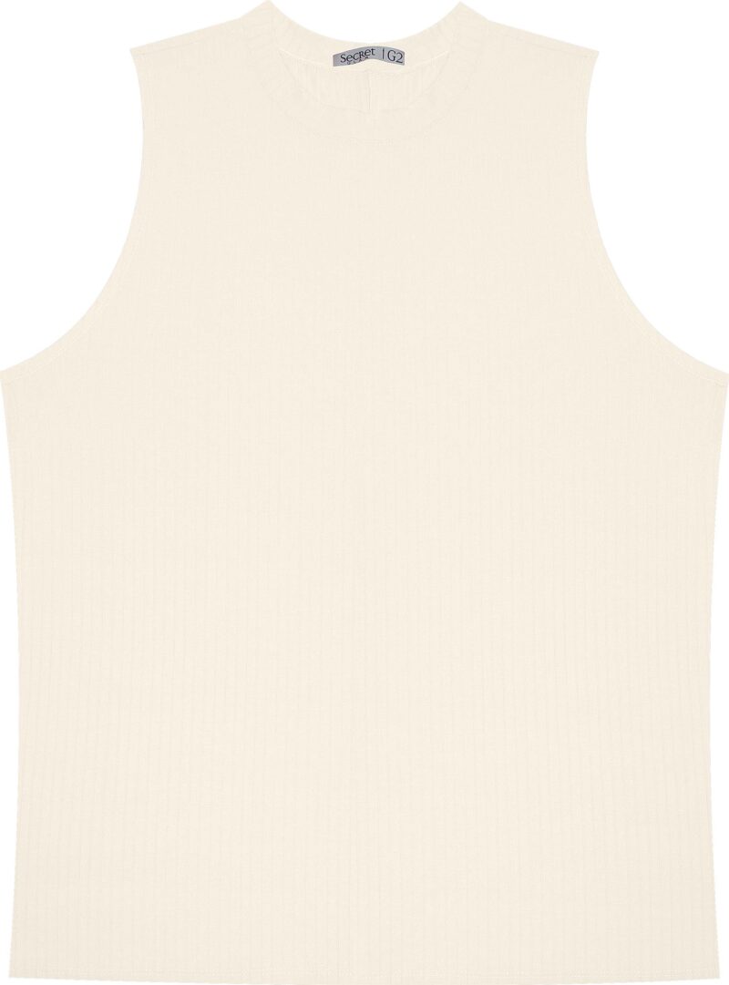 Blusa Regata Plus Size Gola Alta Canelada - Image 2